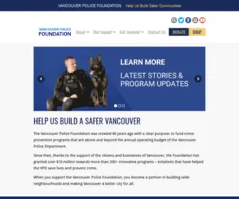 Vancouverpolicefoundation.org(Help Us Build a Safer Community) Screenshot