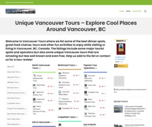 Vancouvertourz.com(Unique Vancouver Tours) Screenshot