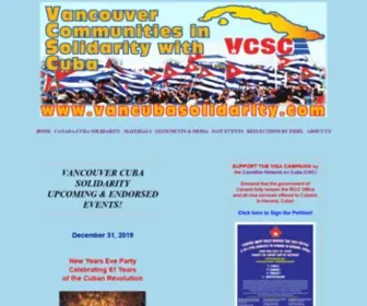 Vancubasolidarity.com(Vancouver Communities in Solidarity with Cuba (VCSC)) Screenshot