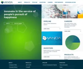Vandapharmaceuticals.com(Vanda Pharmaceuticals Inc) Screenshot