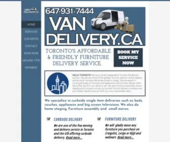 Vandelivery.ca(Toronto's Affordable & Friendly Moving & Furniture Delivery Service) Screenshot