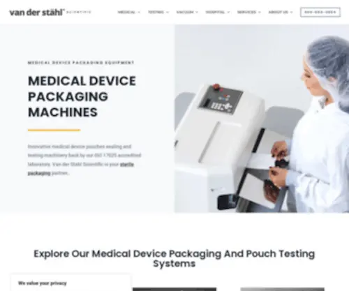 Vanderstahl.com(Medical packaging equipment) Screenshot