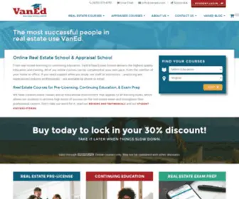 Vaned.com(VanEd Real Estate School) Screenshot