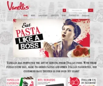 Vanellisrestaurants.com(Fresh Italian Food) Screenshot