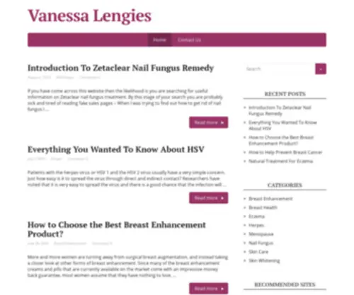 Vanessa-Lengies.net(Vanessa Lengies  ) Screenshot