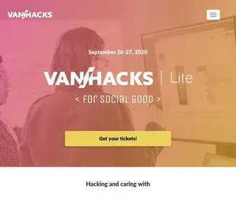 Vanhacks.com(VanHacksVancouver's Hackathon for Social Good) Screenshot