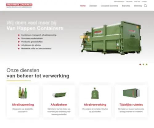 Vanhappencontainers.nl(Van Happen Containers) Screenshot