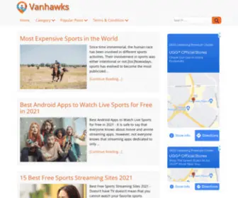 Vanhawks.com(Coolest stuff ever about sports) Screenshot