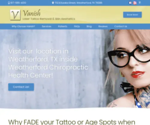 Vanishdfw.com(Vanish Laser Tattoo Removal and Skin Aesthetics) Screenshot