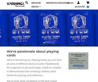 VanishingincPlayingcards.com(Curated playing cards for magicians) Screenshot
