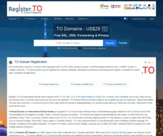 Vanity.to(TO Domain Registrar) Screenshot