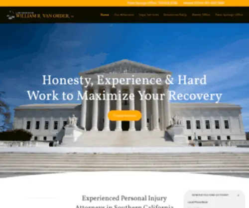 Vanorder.com(Personal Injury Attorney in Hemet & Palm Springs) Screenshot