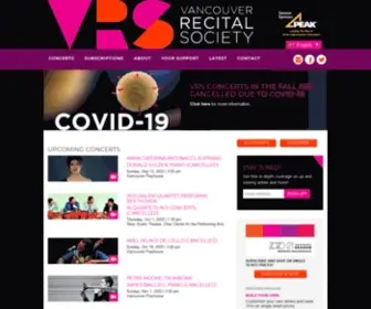 Vanrecital.com(Vancouver Recital Society) Screenshot