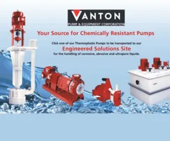 Vanton.com(Vanton Thermoplastic Pumps and Systems solve corrosive) Screenshot