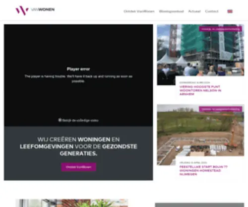 Vanwonen.com(Woningen en leefomgevingen voor de gezondste generaties) Screenshot