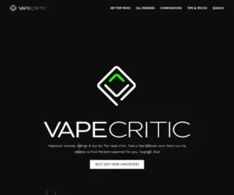 Vapecritic.com(Vaporizer Reviews by The Vape Critic) Screenshot