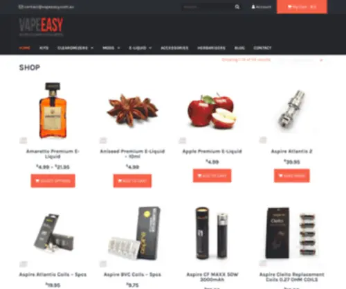 Vapeeasy.com.au(Vape Easy Electronic Cigarettes (E Cig)) Screenshot