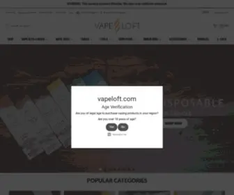 Vapeloft.com(Online Vape Shop) Screenshot