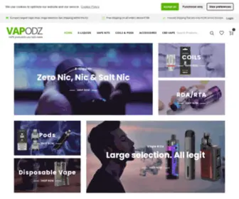 Vapodz.com(Europe's largest vape shop) Screenshot