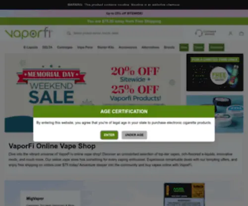 Vaporfi.com(VAPORFI®) Screenshot