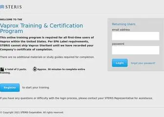 Vaproxtraining.com(Vaprox Training & Certification Program) Screenshot