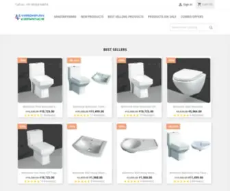 Vardhmanceramics.com(Belmonte One Piece Water Closet Cally S Trap With LCD Pedestal Wash Basin) Screenshot