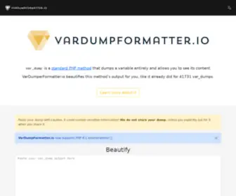 Vardumpformatter.io(Vardumpformatter) Screenshot