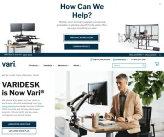 Vari.com(Vari Standing Desks and Office Furniture) Screenshot