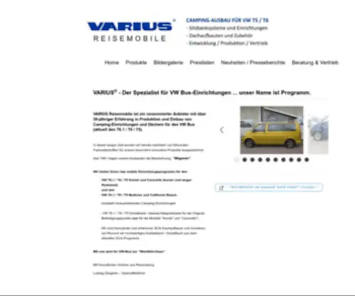 Varius-Reisemobile.de(Varius Reisemobile) Screenshot