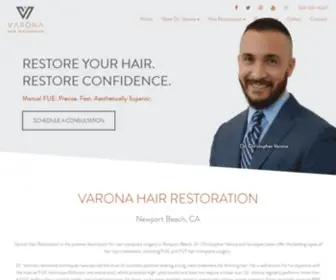 Varonahairrestoration.com(Dr. Christopher Varona) Screenshot