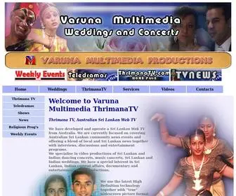 Varunmultimedia.biz(Varuna Multimedia ThrimanaTV Broadband Sri Lankan Web TV from Australia) Screenshot
