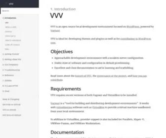 VaryingVagrantvagrants.org(Documentation for the VVV local developer environment) Screenshot