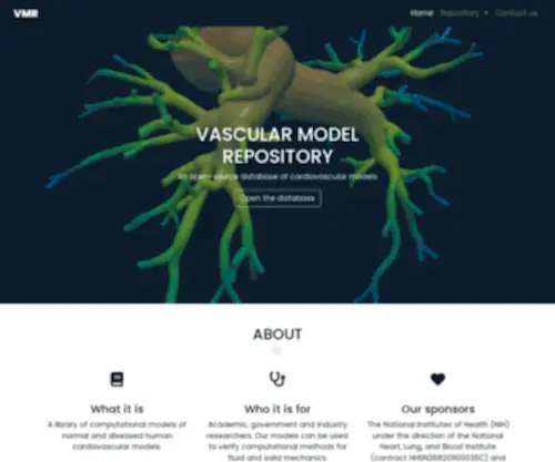 Vascularmodel.com(Vascular Model Repository) Screenshot