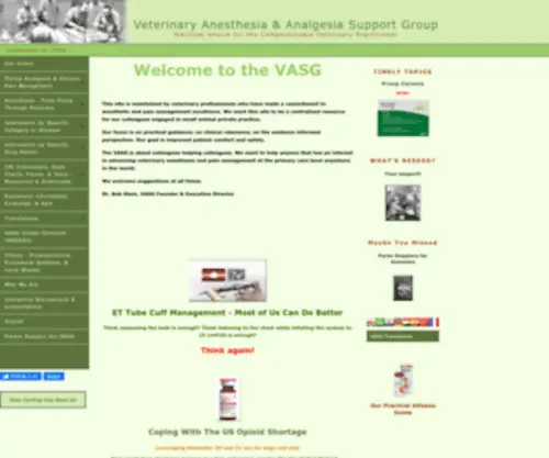 Vasg.org(VASG Dog & Cat Anesthesia & Pain Management Support) Screenshot