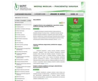 VaspVt.gov.lt(Valstybinė akreditavimo sveikatos priežiūros veiklai tarnyba prie Sveikatos apsaugos ministerijos) Screenshot