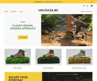Vasque.com(Performance Hiking Boots and Hiking Shoes for Men) Screenshot