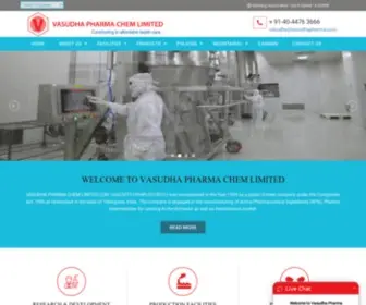 Vasudhapharma.com(Vasudha Pharma Chem Limited) Screenshot