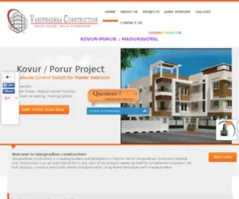 Vasupradhaaconstruction.com(Vasupradhaa Construction Builders Chennai Builders and Developers Chennai Flat Promoters Chennai Residential Apartment Builders in Chennai joint venture builders in ambattur) Screenshot