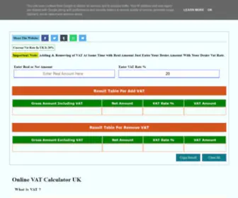 Vatcalculators.uk(Online VAT Calculator) Screenshot