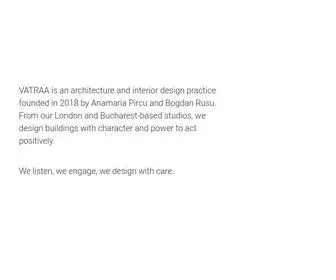 Vatraa.com(Architecture and interior design studio in London and Bucharest) Screenshot