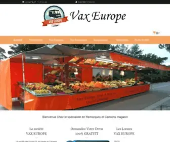 Vax-Europe.com(Vax Europe fabricant constructeur de vehicule magasin camion remorque) Screenshot