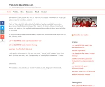 Vaxinfostarthere.com(Where to start when researching vaccines) Screenshot