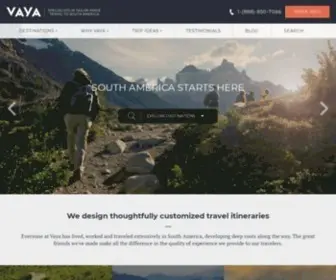 Vayaadventures.com(Tailor Made Travel Specialists for South America) Screenshot