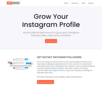 Vaymoid.com(Best Site to Buy Instagram Followers) Screenshot