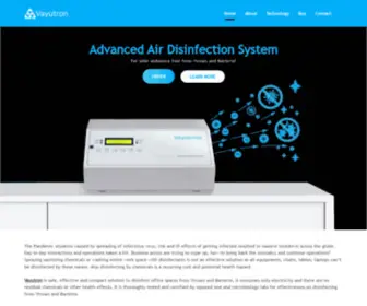 Vayutron.com(An Advanced Air Disinfection System which kills Viruses and Bacteria’s) Screenshot
