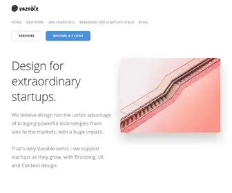 Vazable.com(Design for extraordinary startups) Screenshot