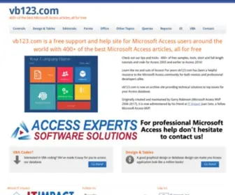 VB123.com(Of the best Microsoft Access articles) Screenshot