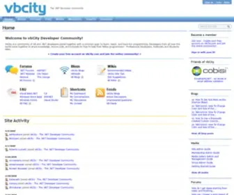 Vbcity.com(VbCity is a community of VB and .NET developers joined together with a common goal) Screenshot