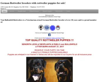 Vbgermanrottweilers.com(Vom Bullenfeld Rottweilers) Screenshot