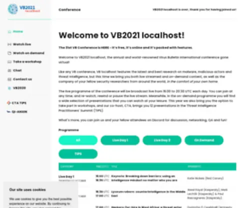 Vblocalhost.com(VBJoin us for the best kept secret of the infosec industry) Screenshot